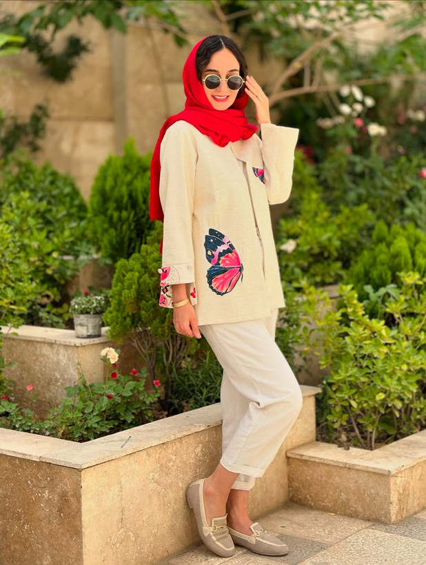 کت لینن مدل پروانه