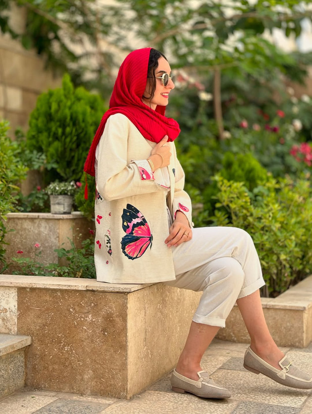 کت لینن مدل پروانه