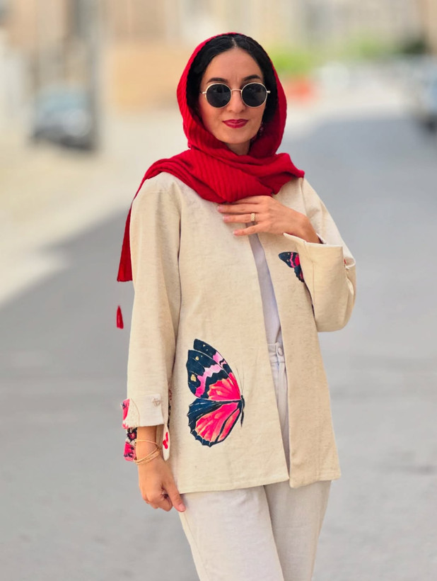 کت لینن مدل پروانه