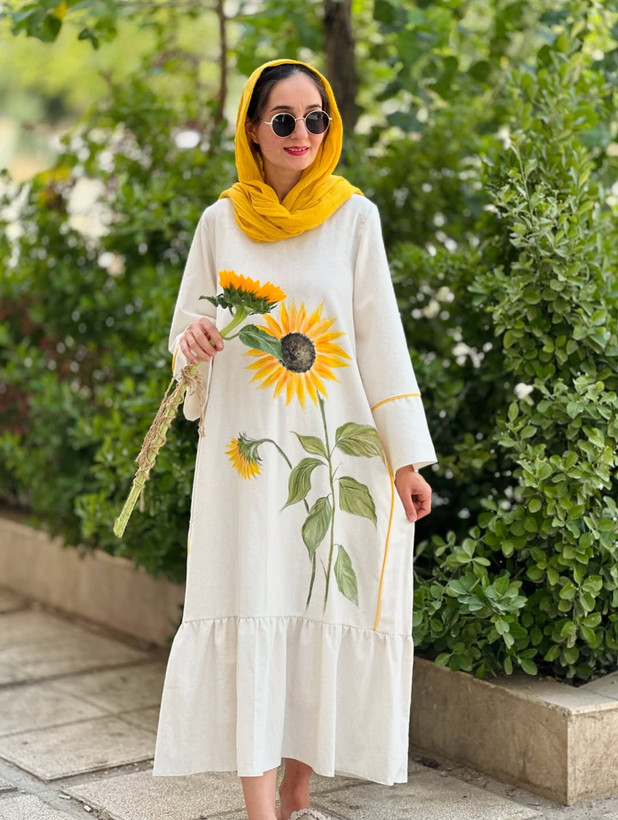 کفتان لینن مدل آفتابگردون
